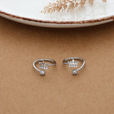 Stylish Crown Silver Adjustable Toe Ring