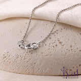 Butterfly Flower Minimal Charm Silver Necklace