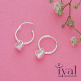 Shimmering Heart Silver Drop Earring(5+ Yrs)
