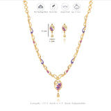 Purple Promise 925 Gold Polish Silver Necklace