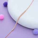 Pure Line Stone Rose Gold Polish 925 Silver Bracelet