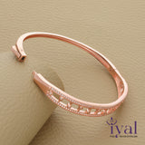 Charming Rose Gold Polish Silver Kada