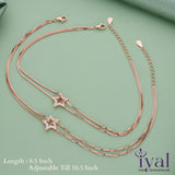 Single Star Double Layer Rose Gold Polish Silver Anklet