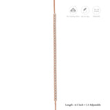 Pure Line Stone Rose Gold Polish 925 Silver Bracelet