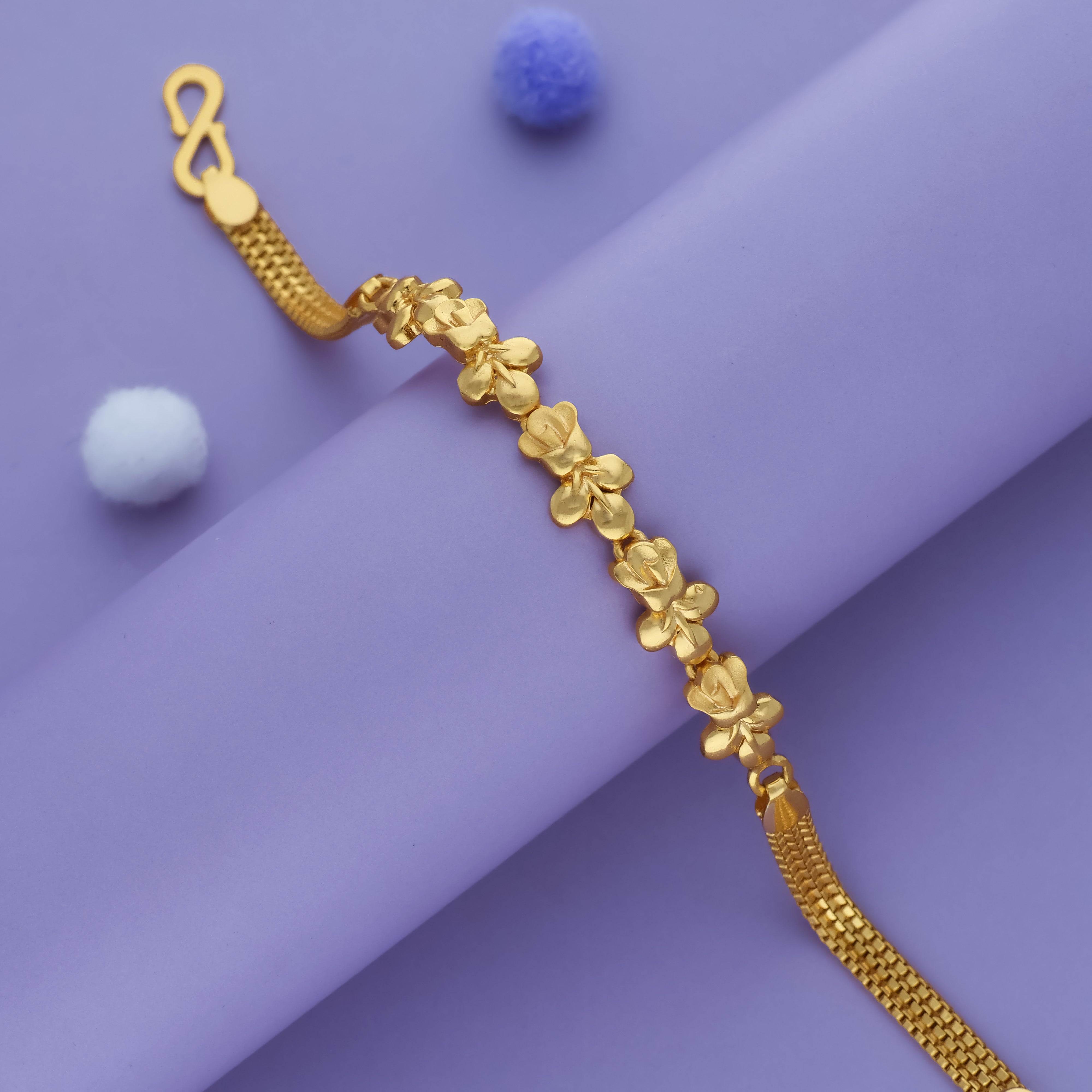 Petal Glow 925 Gold Polish Silver Bracelet