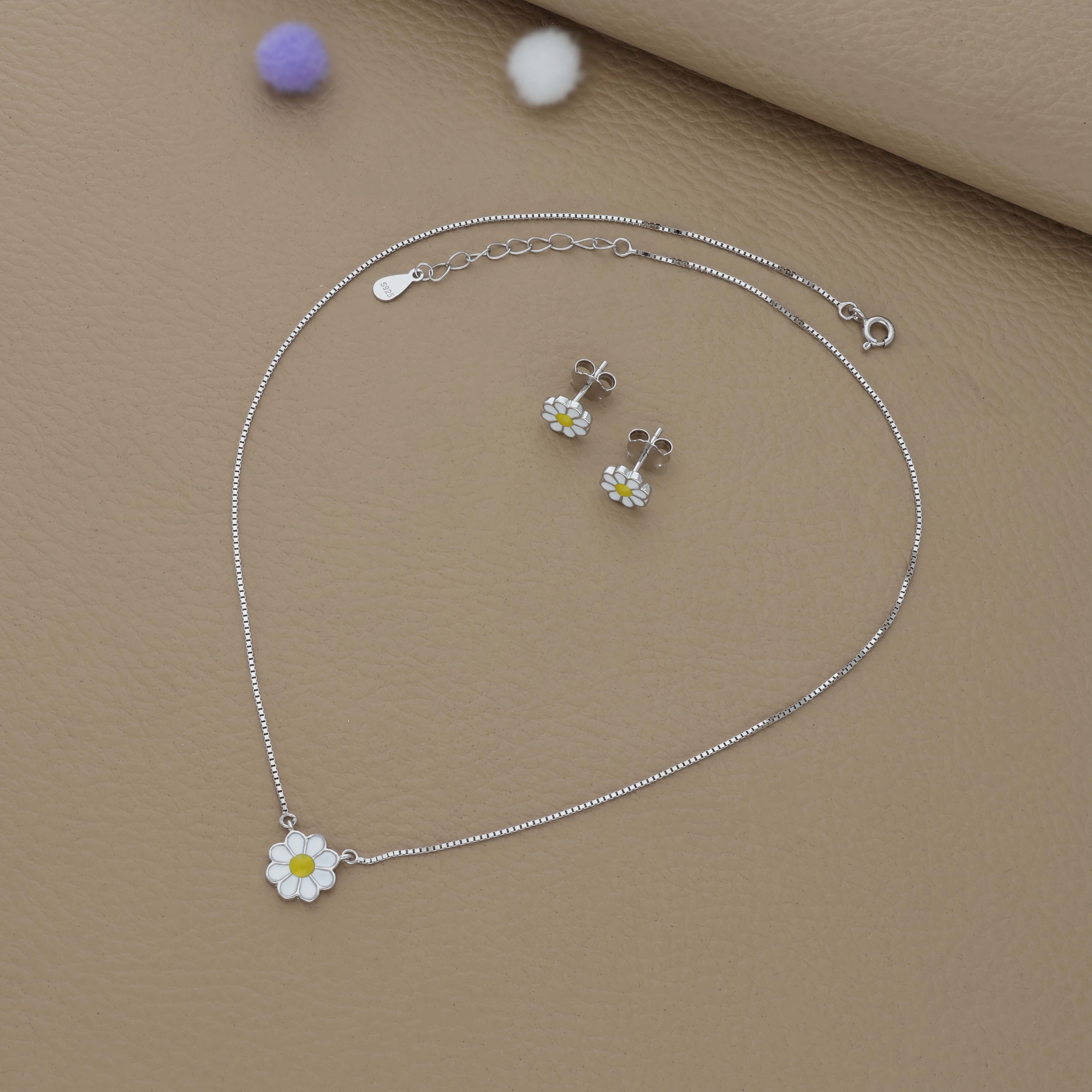 Blossom Delight 925 Silver Kids Pendant With Studs(3+ Years)