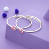 TriHeart Flower 925 Silver Kid Bangles (0-5 Yrs)