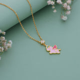 Cute Unicorn 18K Gold Polish 925 Silver Pendent Chain(5+ Yrs)