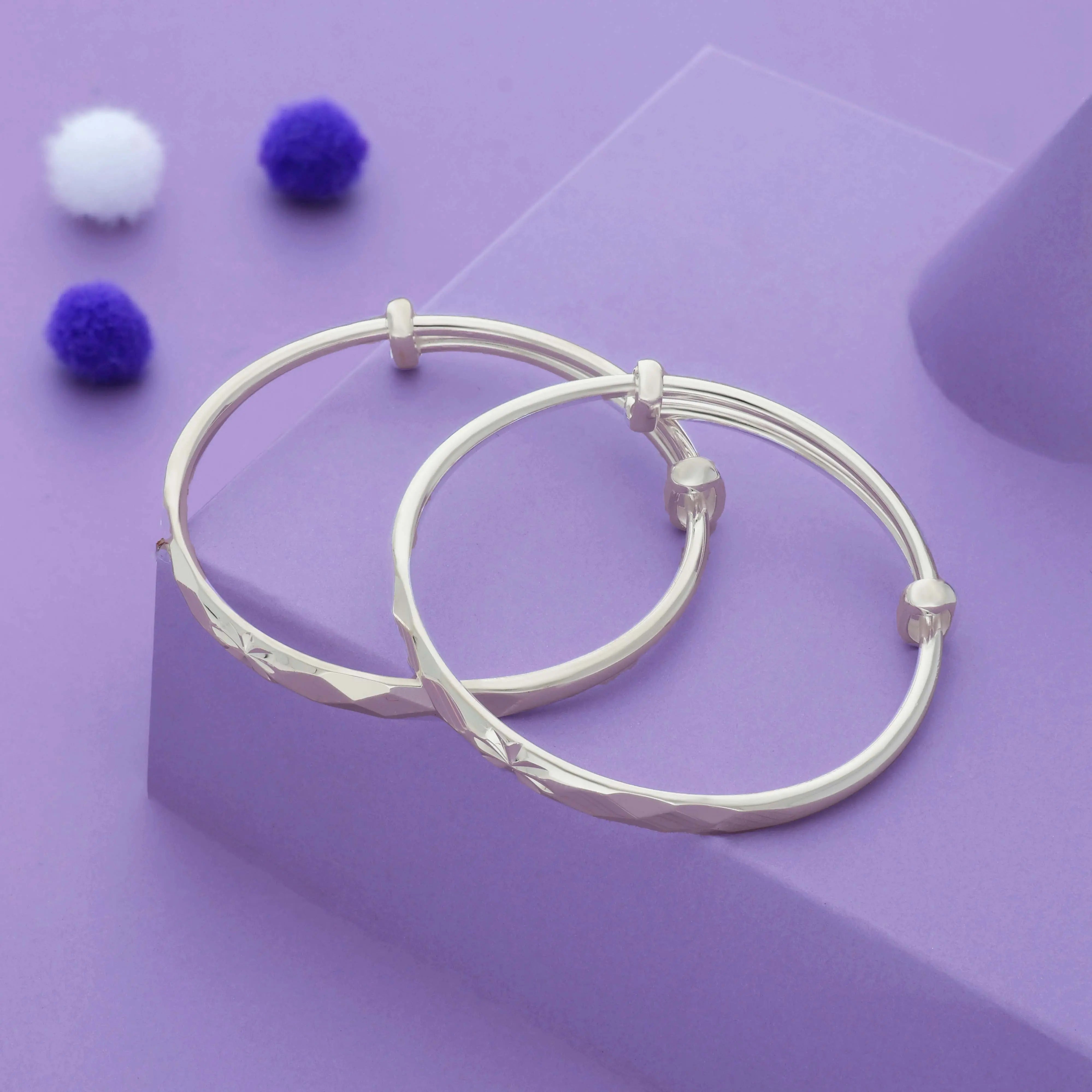 MinimalCharm 999 Silver Kid Bangles (0-5 Yrs)