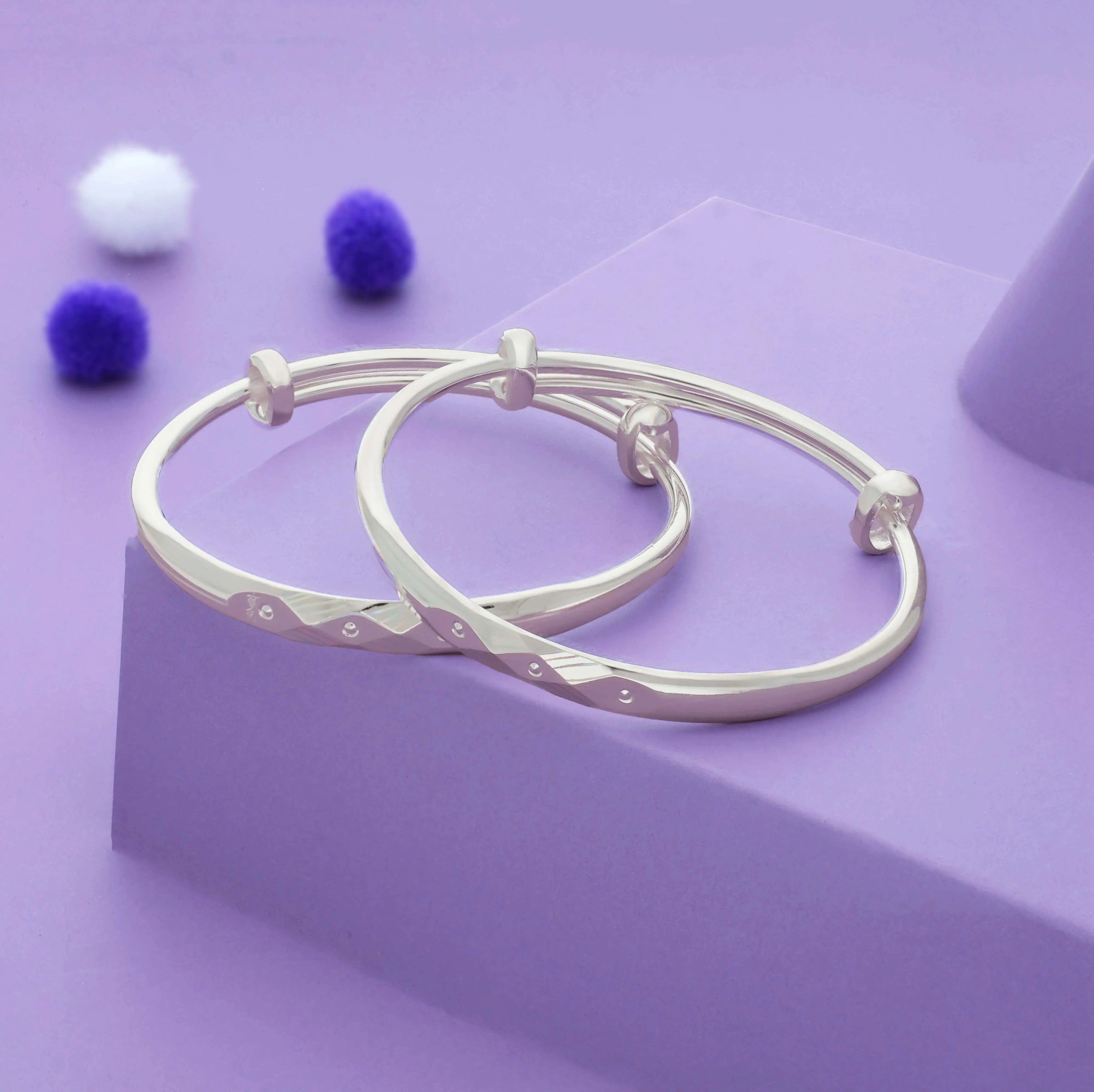 WaveLoom 999 Silver Kid Bangles (0-5 Yrs)