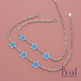 Magical Flower Silver Anklet for Kids(5+ Years)