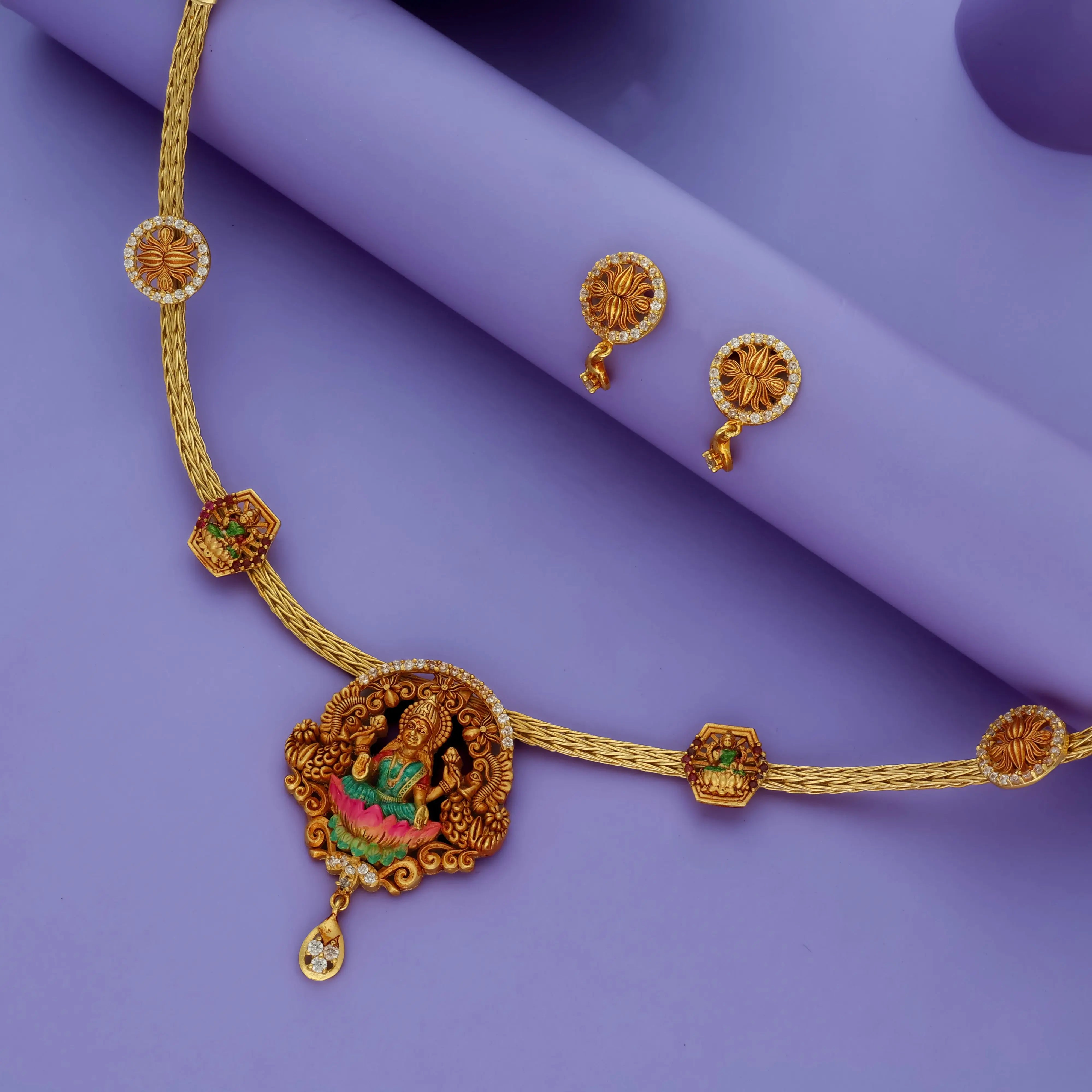 Shakti Grace 925 Silver Traditional Necklace Set