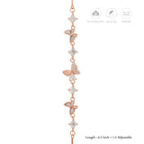 Premium Butterfly Adjustable Rose Gold Polish 925 Silver Bracelet