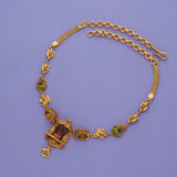Pink Lotus Lakshmi 925 Gold Polish Silver Necklace
