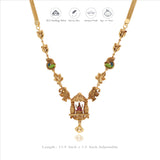 Pink Lotus Lakshmi 925 Gold Polish Silver Necklace