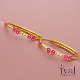 Butterfly Gold Polish Silver Bangle for Kids (2 - 8Yrs)