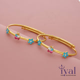 Unicorn Gold Polish Silver Bangle for Kids (2 - 8Yrs)