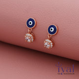 White Zircon Rose Gold Polish Silver Drop Earrings