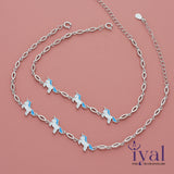 Blue Unicorn Silver Anklet for Kids(5+ Years)