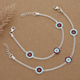 Endearing Circle Silver Kid Anklet(Pair)