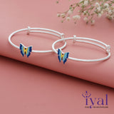 Shimmering Butterfly Adjustable Silver Kid Bangle(0 - 5Yr)