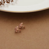 Minimalistic Floral stud in  Rose Gold Silver  for Women