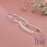 Cute Bunny Adjustable Silver Kid Bangle(0 - 5Yr)