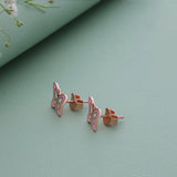 Butterfly Rose Gold Polish 925 Silver Stud for Kids & Teen(5+ Yrs)