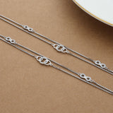 Winsome Infinity Double Layer Silver Anklet