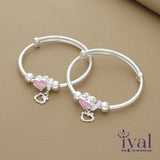 Hello Kitty Charm Heart Silver Bangle for Kids