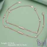 Simple Zircon Rose Gold Polish Silver Anklet