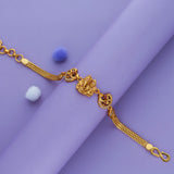 Ganesha Kartikeya 925 Gold Polish Silver Bracelet