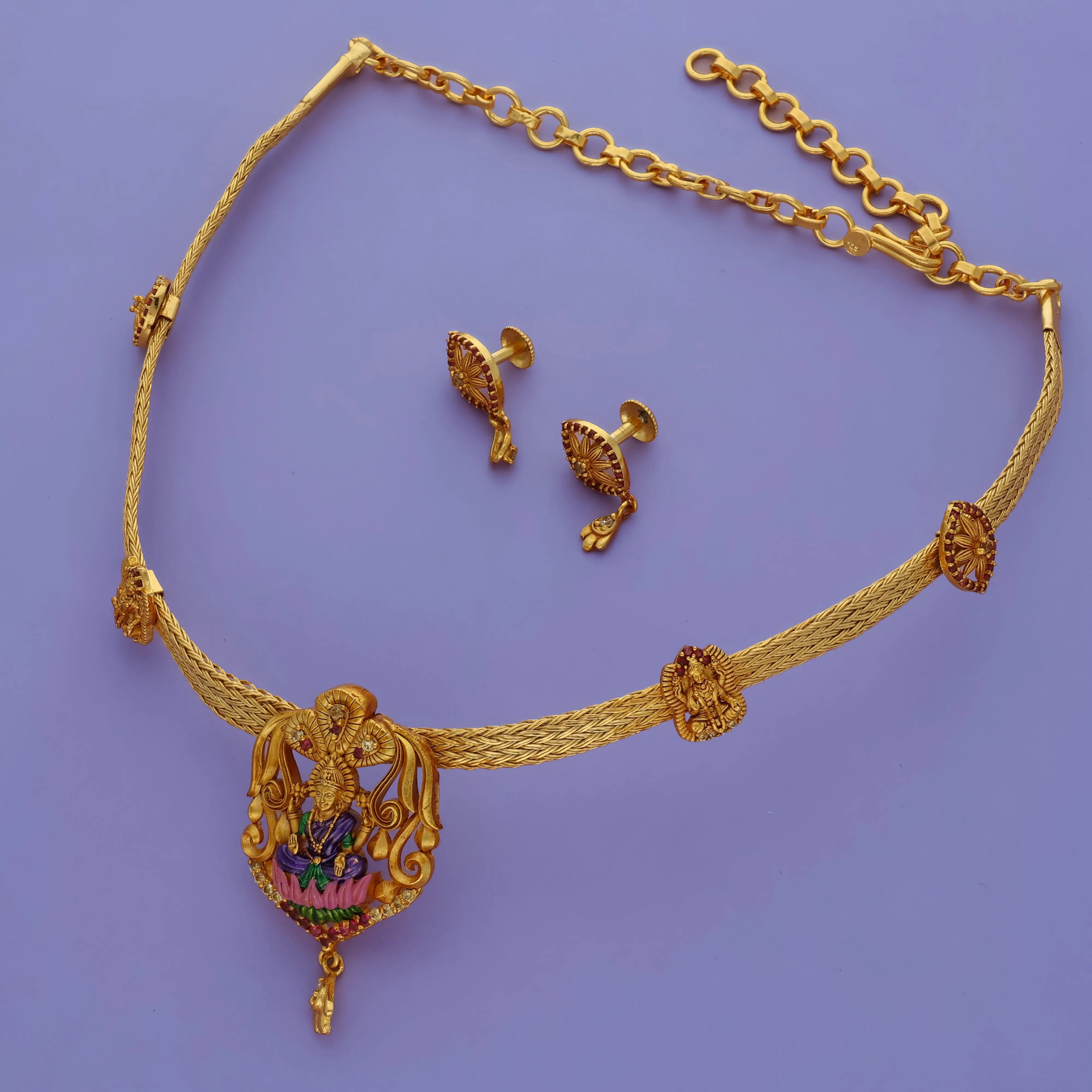 Devi Bhakti 925 Silver Traditional Necklace Set