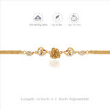 Ganesha Kartikeya 925 Gold Polish Silver Bracelet