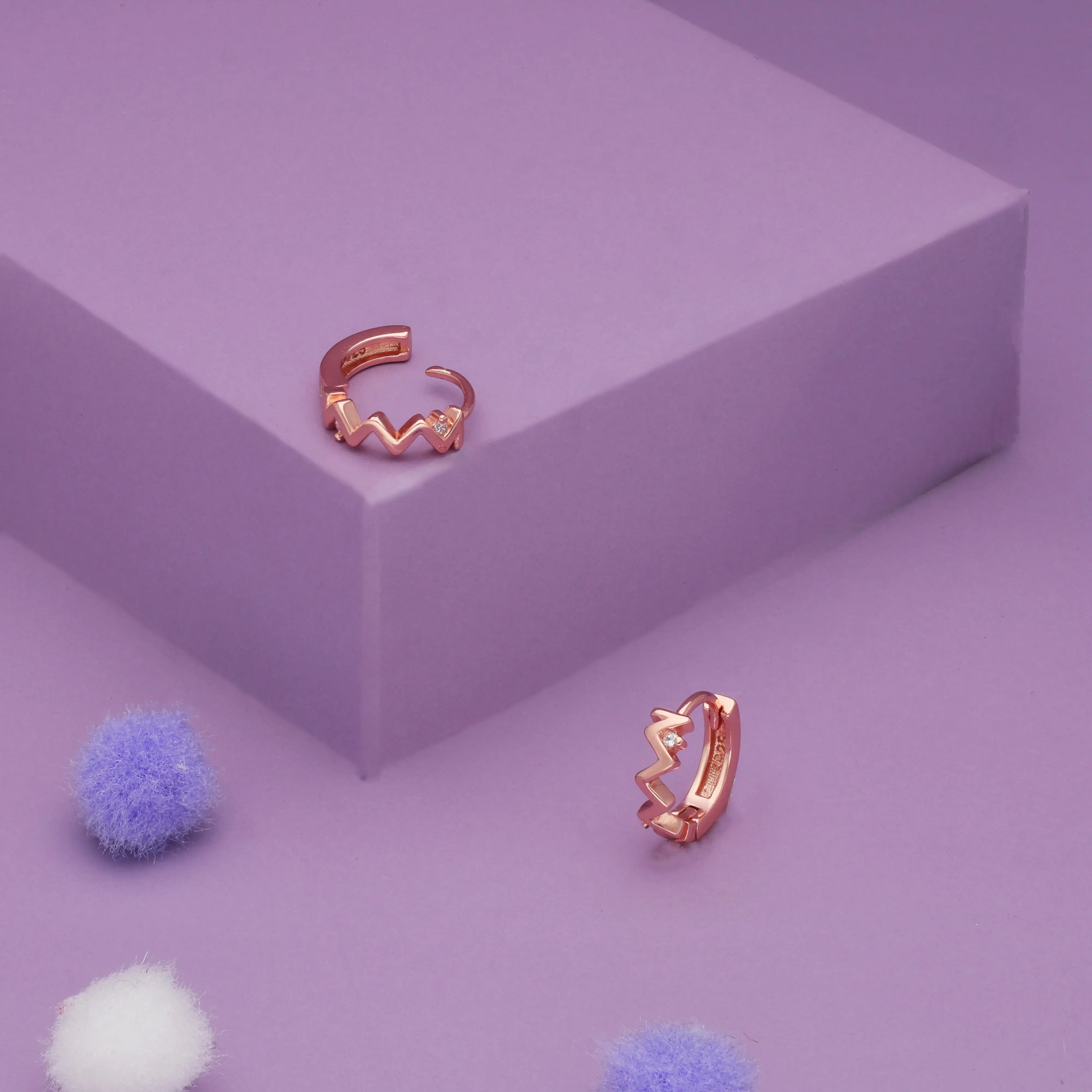 Tidal Twist Rose Gold Polish Silver Hoop Earrings