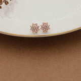 Minimalistic Floral stud in  Rose Gold Silver  for Women