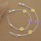 Winsome Smily Silver Kid Anklet(Pair)