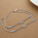 Winsome Infinity Double Layer Silver Anklet