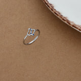Classic Zircon Studded Silver Ring