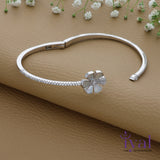 Open Flower 925 Silver Kada