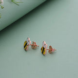 Honey Bee Rose Gold Polish 925 Silver Stud for Kids & Teen(5+ Yrs)