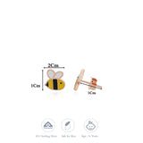 Honey Bee Rose Gold Polish 925 Silver Stud for Kids & Teen(5+ Yrs)