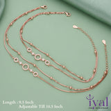 Multi Hollow Rose Gold Polish Silver Anklet