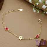 Adorable Butterfly Flower Gold Polish Silver Bracelet(1-5Yrs)