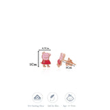 925 Sterling Silver Peppa Pig Studs for Kids (3+ Yrs)