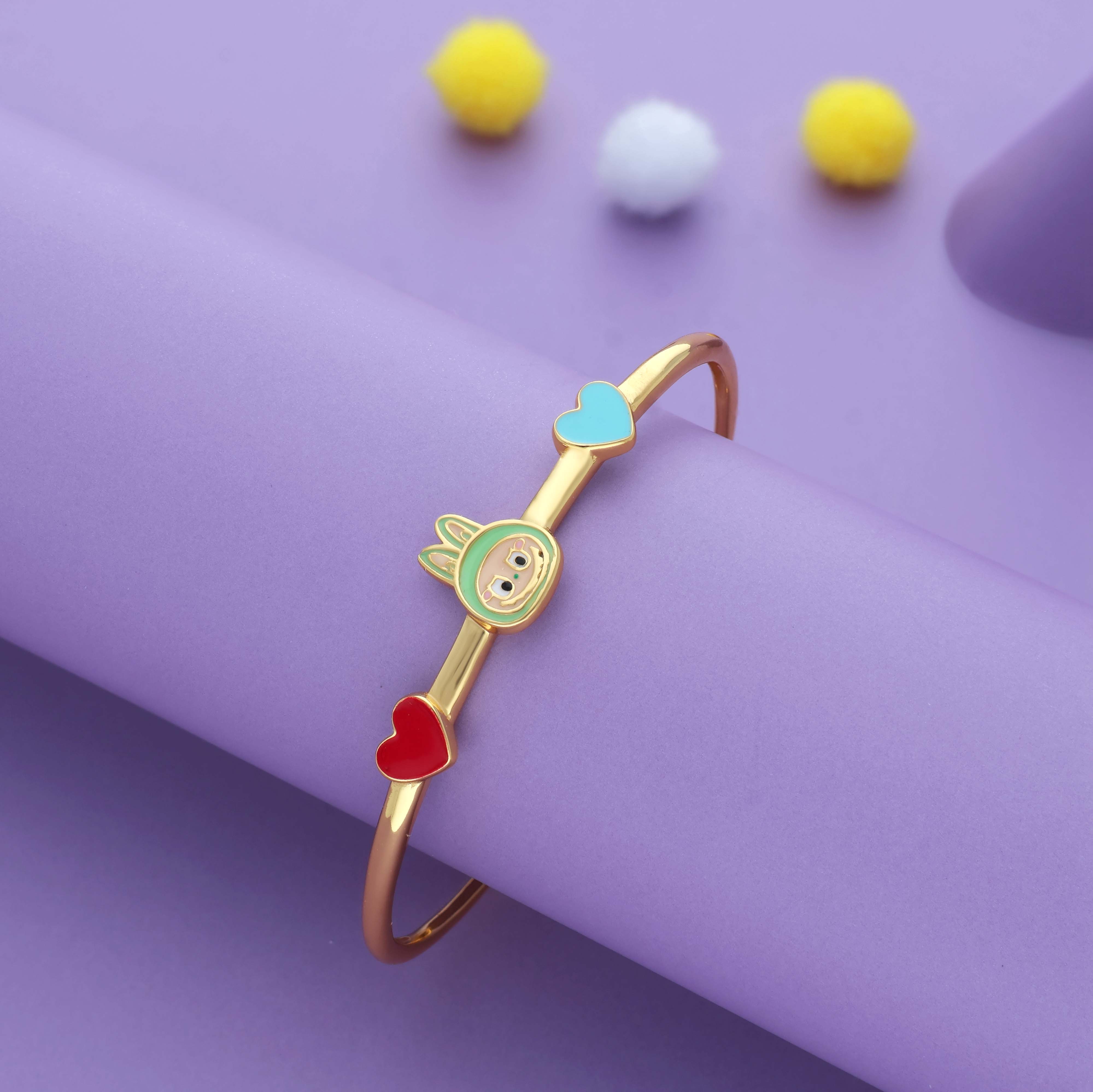 Labubu 18K Gold Polish Silver Kid Bangle (0-5 Yrs)