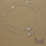 Stylish Butterfly Silver Anklet