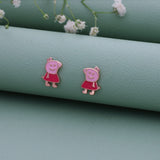Peppa Pig Rose Gold Polish 925 Silver Stud for Kids & Teen(5+ Yrs)