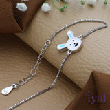 Cute Rabbit Cartoon Minimal 925 Silver Bracelet(1-6Yrs)