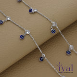 Adorable Evil Eye Charm Silver Anklet